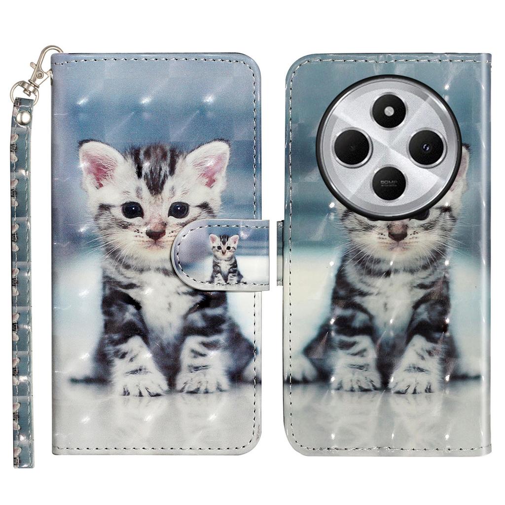 For Xiaomi Poco C75 4G/Redmi 14R 5G/14C 4G Case 3D Pattern Printed Phone Leather Phone Cover