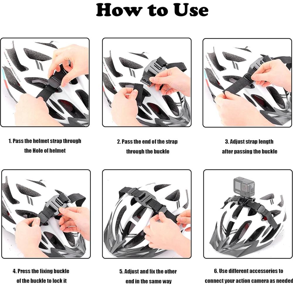 Belüftete Helmbandhalterung Fahrradgürtelhalter für GoPro Hero 12 11 10 9 8 7 6 5 Insta360 X2 X3 DJI Osmo Action Kamerazubehör