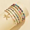 1 Piece Bohemian Style Beaded Ankle Chain Vacation Starfish Shaped Pendant Ankle Chain