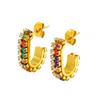 New stylish stainless steel earrings with diamond accents, featuring a European and American retro design, versatile and suitable for various