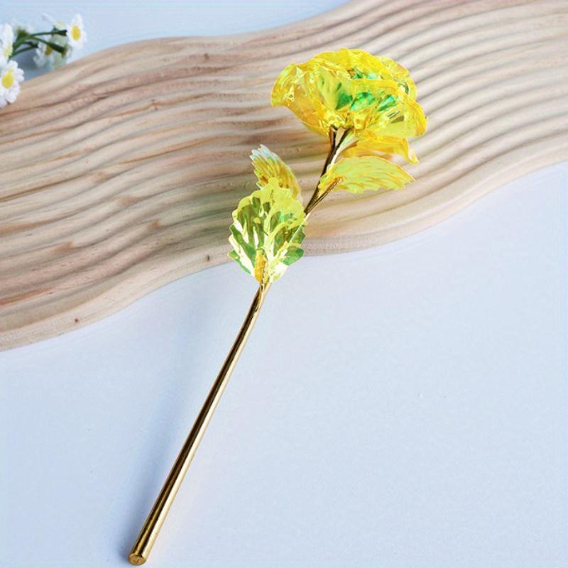 10pcs Artificial Gold Foil Rose Flower Full Blossom Presents, Romantic Gift for Her, Creative Thanksgiving Mother's Day Valentine's Day Women's Gift