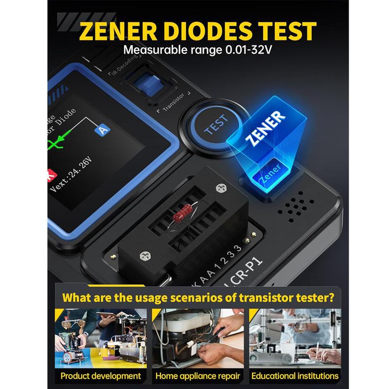FNIRSI LCR-P1 Transistor Tester,Transistor Capacitor Tester,SMD Electronic Component Tester,Diode Triode Zener Diode Resistance