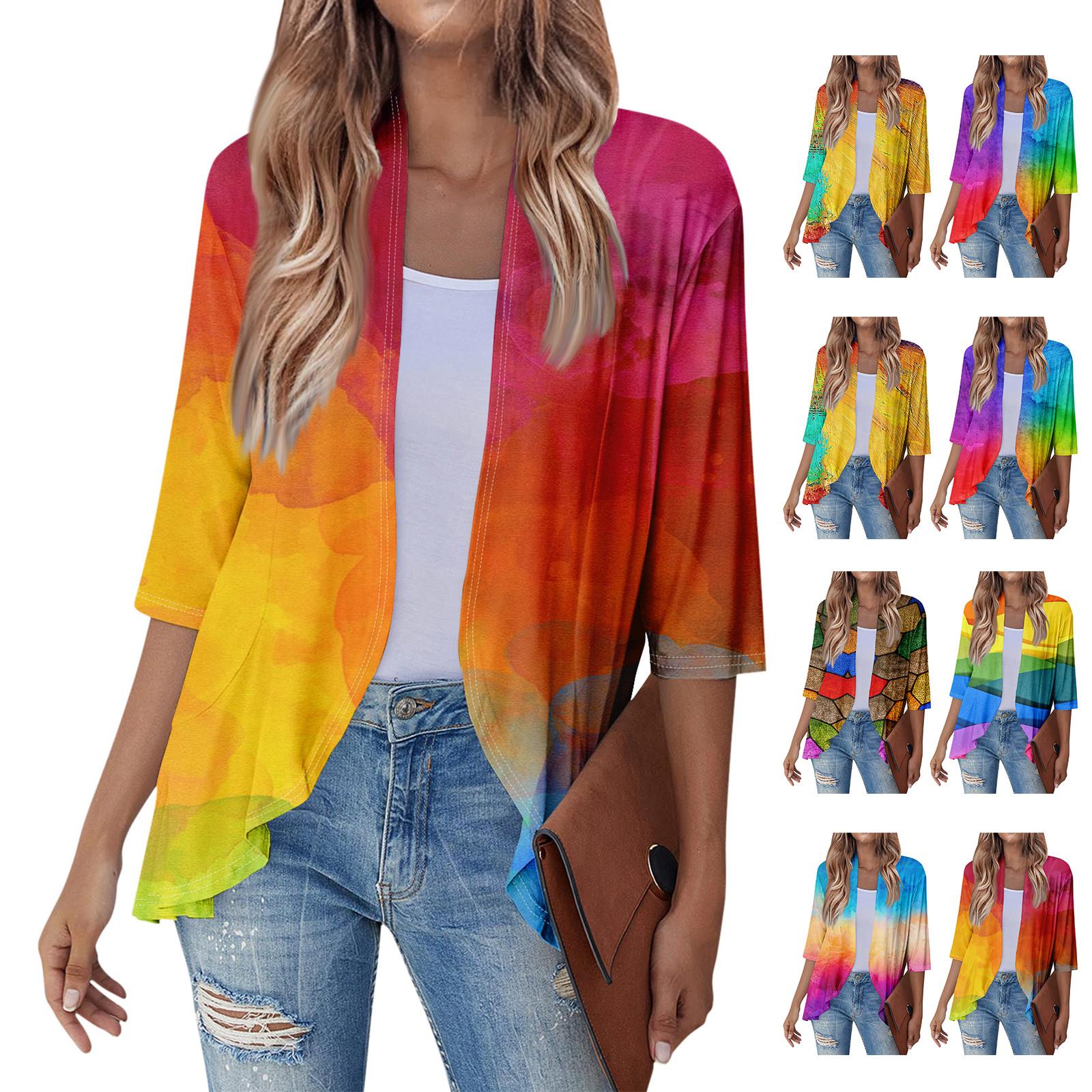 

Женский кардиган с рюшами и укороченными рукавами, топы, блузка, женский повседневный топ с укороченными рукавами, модная рубашка с V-образным вырезом и принтом на каждый день