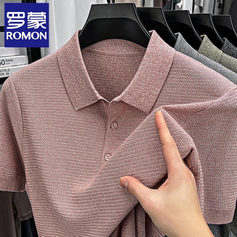 Romon Men s Lyocell Knit Polo Shirt 3XL