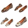 Fashion New Genuine Leather Women Shoes Fashion Tassel Beads Spring Pump Square Toe Slip-On Casual Shoes Thick Heel Size 35-42 Handmade