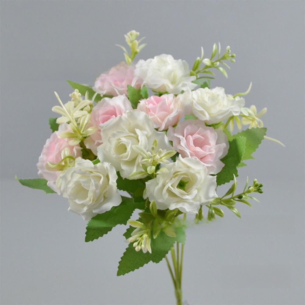Realistic 10 Heads Artificial Rose Bouquet 32cm Silk Western-Style Floral Decor Artificial Flowers Home Decor