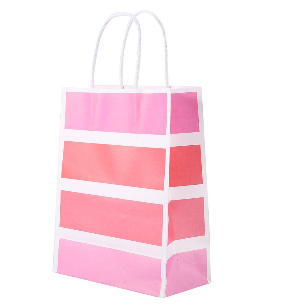 25 Stück Geschenktüte Kraftpapier für Hochzeit Gastgeschenktüte mit Henkel Rosa