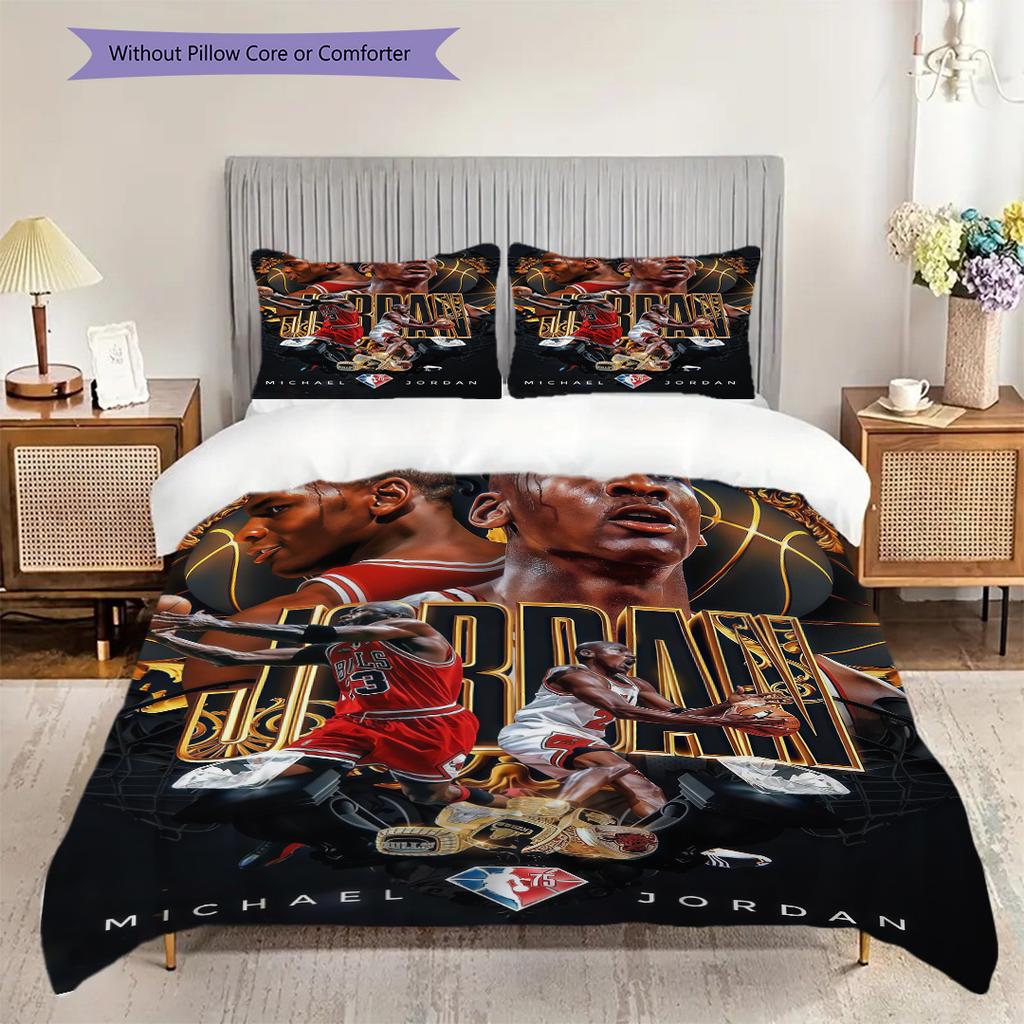 Legends Court Icons Action Three-piece Set(1 * Duvet Cover + 2 * Pillowcase, Without core)Soft and Comfortable Duvet Cover and Pillowcase Bedding Set