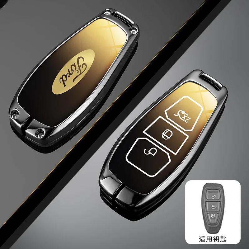 

New 2026 Car Sticker Ford New 2025 Hot Alloy Car Remote Smart Key Case Fob Cover Shell Bag For Ford Focus 3 4 ST Mondeo MK3 MK4