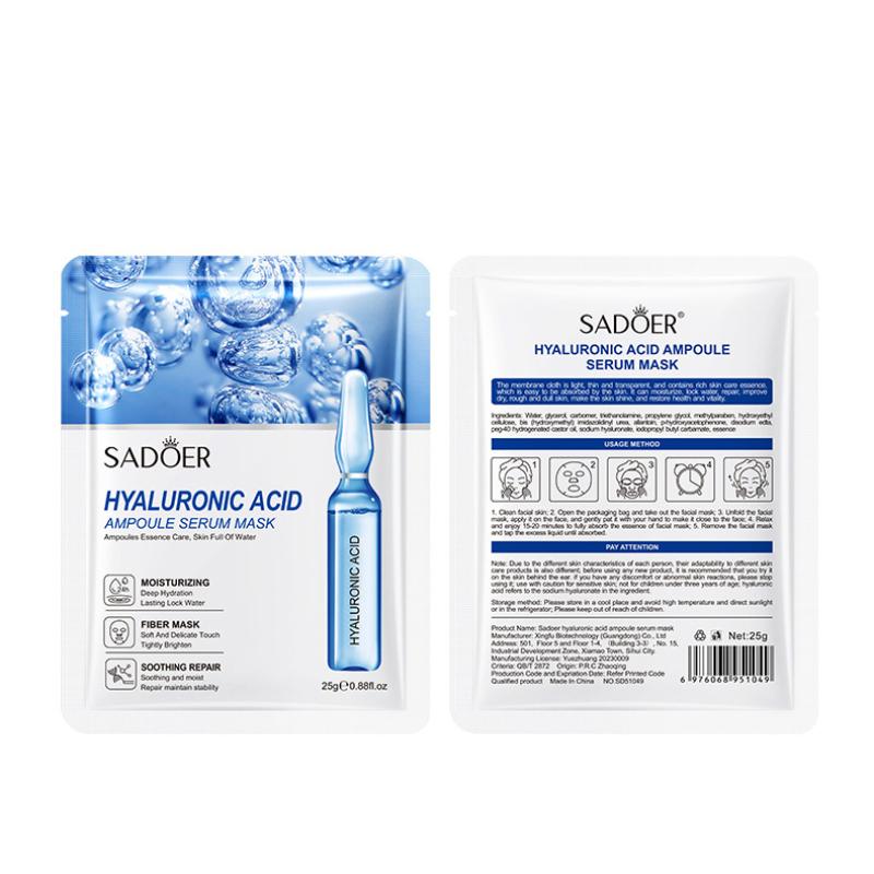 SADEOR Hyaluronic Acid Ampule Essence Pleťová maska ​​Hydratační hydratační maska
