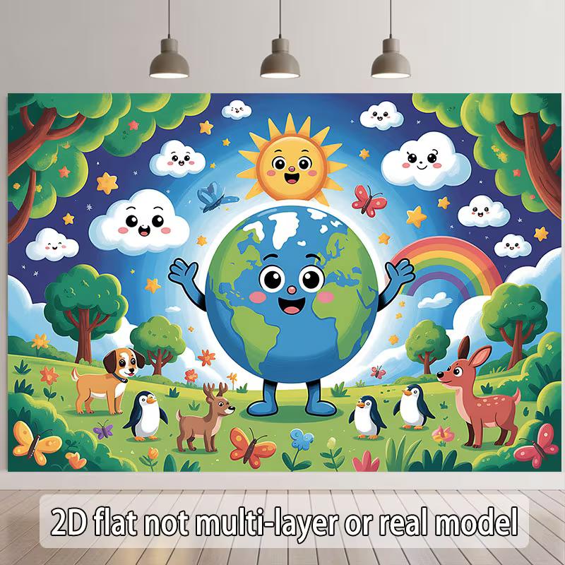 

2D Flat Retro ATV Quad Bike Backdrop Sunset Desert Photography & Party Banner 47.2x31.5inch/120*80cm