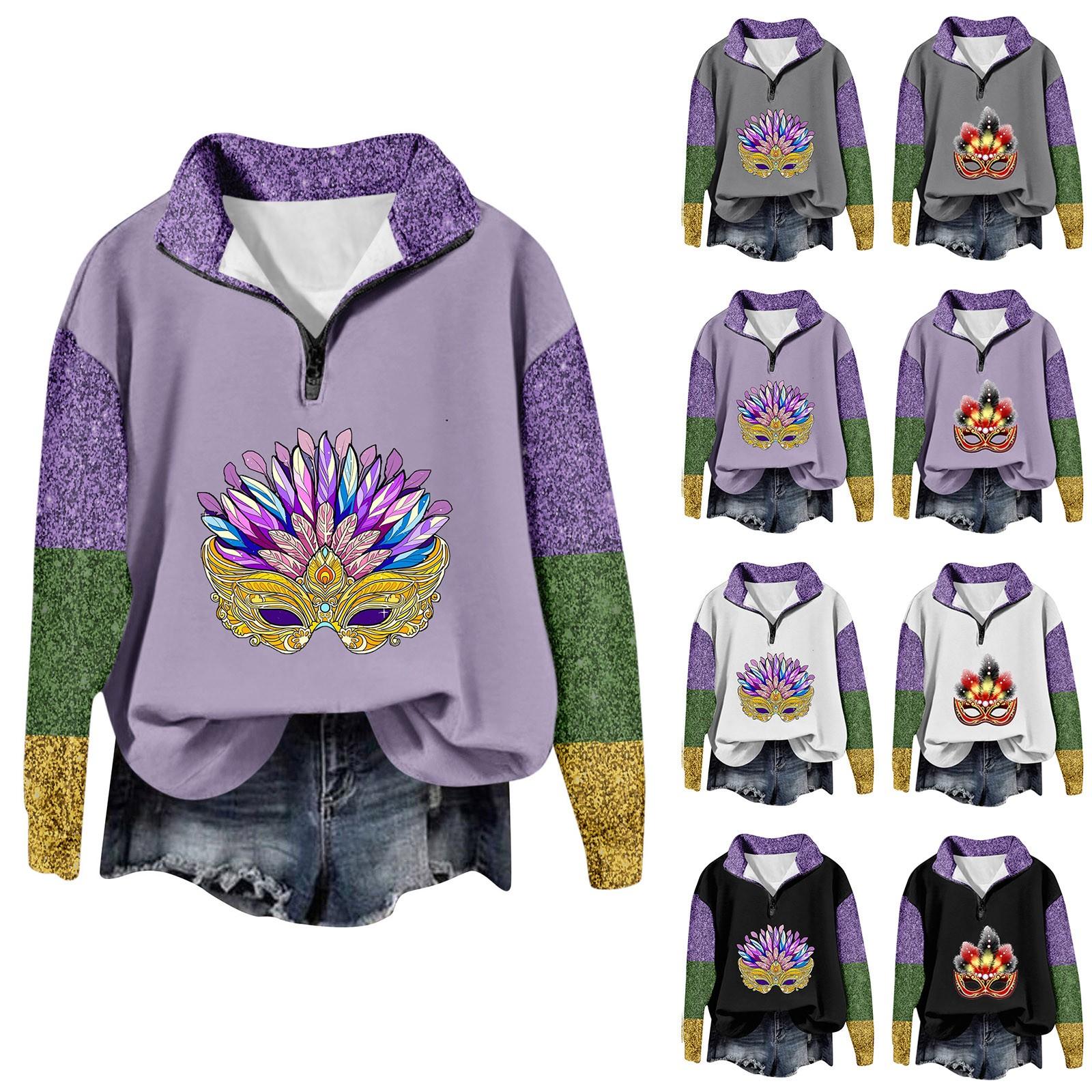 

Women s Fashion Long Sleeve Print Zip Casual Sweatshirt Top L чёрный