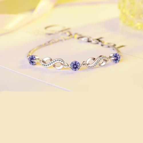 Authentic 925 Sterling Silver Endless Love Infinity Chain Link Adjustable Women Bracelet Luxury Silver Jewelry SCB037