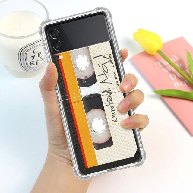 

Винтажный чехол-кассета для камеры Samsung Galaxy Z Flip 3 4 5g Funda Z Flip3, прозрачный жесткий противоударный чехол для ПК, чехол для телефона Samsung Z Flip 5G