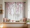 2PCS Digital Printed Curtains, Cherry Blossom Sakura Japanese Elegant, Rod Pocket Window Drapes for Living Room Bedroom Decor