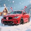 Christmas Car Accessories Reindeer Antlers Nose Set Candy Cane Design Easy Install Durable Fabric Car Decoration For Xmas