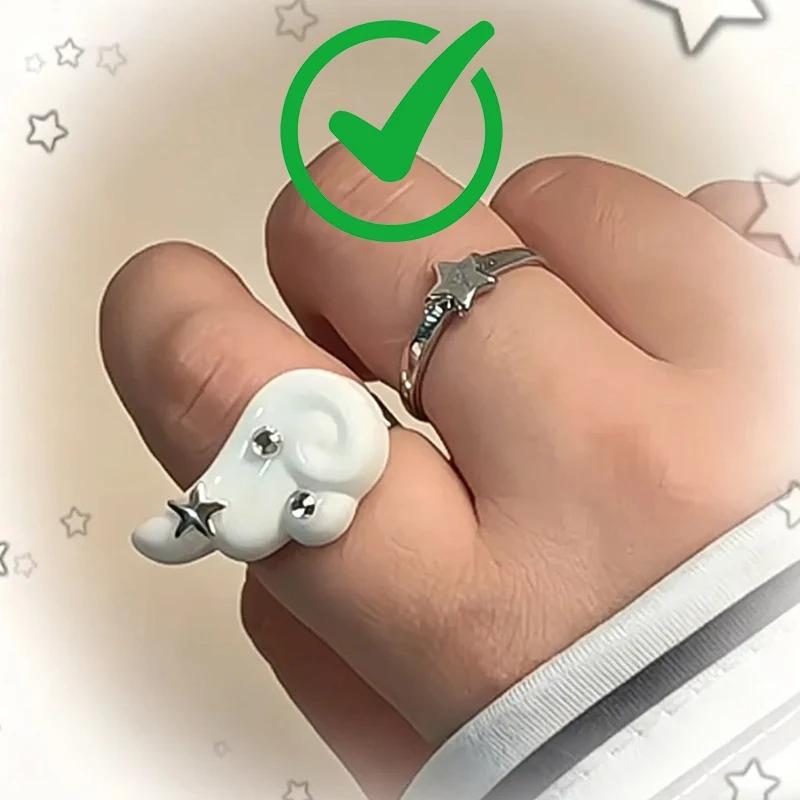

Ins Minimalist Angel Wings Cute Open Ring Heart Finger Ring Unique Design Versatile Index Finger Ring
