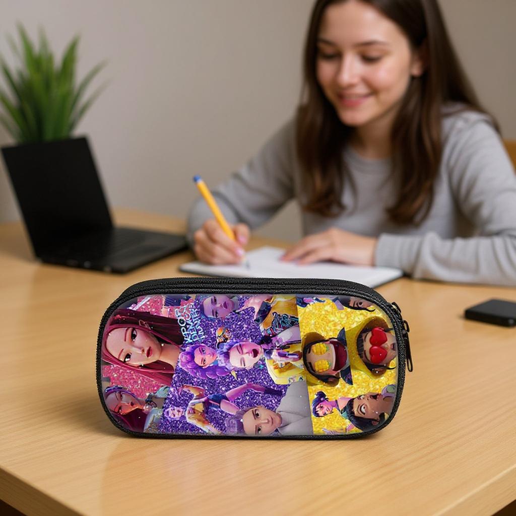 Printed Peripheral Pencil Bag Witch Girls Group Primary And Secondary School Students Pencil Case