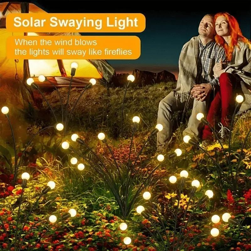 6/8/10 LED Solar Gartenleuchte Schwingende Solar Wasserdichte Glühwürmchenleuchte Außen Hof Terrasse Weihnachten Gartendekoration Warm & Mehrfarbig