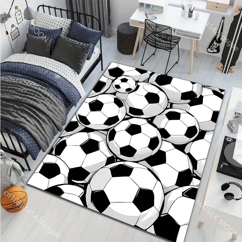 1PC Multiple Soccer Balls Carpet for Living Room Bedroom Sofa Home Decor Rus Non-slip Floor Mat Luxury Gift Multiple Sizes