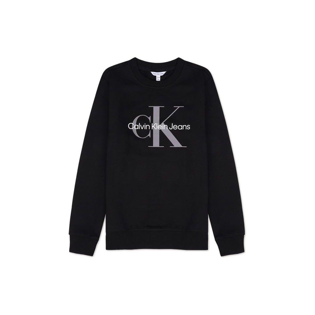 Calvin Klein FW22 Letter Logo Crewneck Pullover Sweatshirt Men Sweatshirt Black 40200GP-010