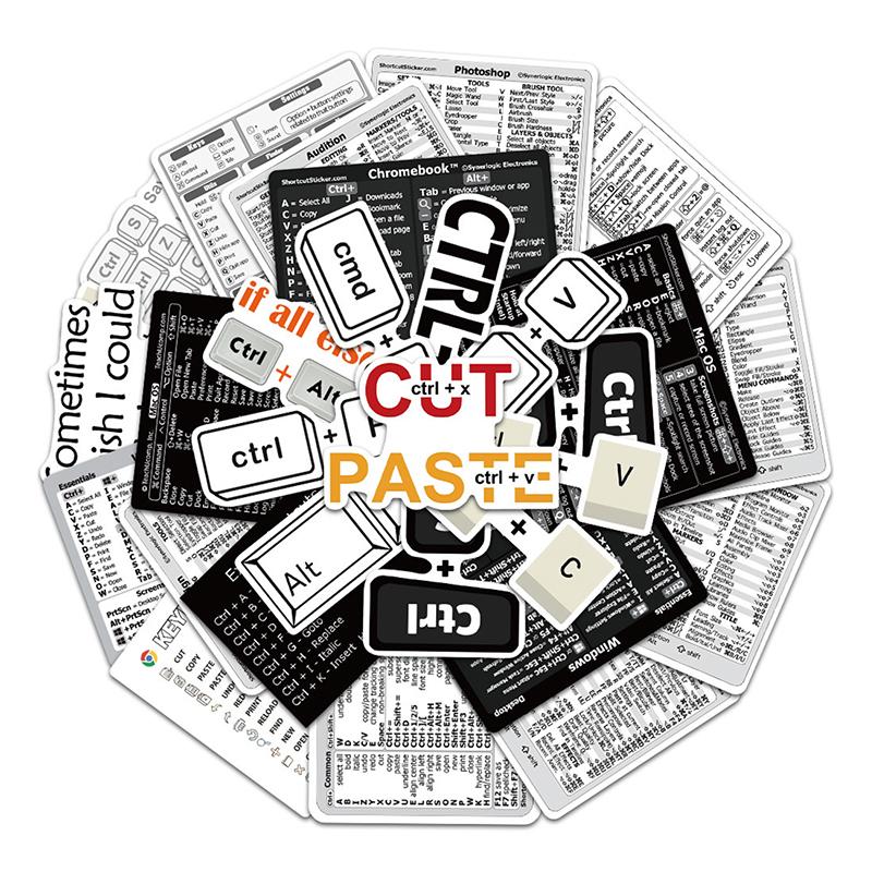 

30 шт. Наклейки-шпаргалки с горячими клавишами для Windows+ Word/Excel /Adobe Photoshop