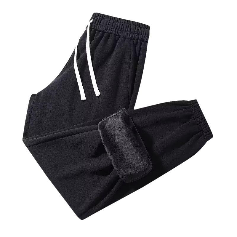 Autumn and winter casual sweatpants men's trendy brand loose tied feet Harlan fleece thickened warm sports nine-point long pants