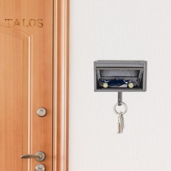 Wall Mount Key Holder Car Garage with Opening Door Easy Installation 3D Key Holder Storage Rack for Entryway