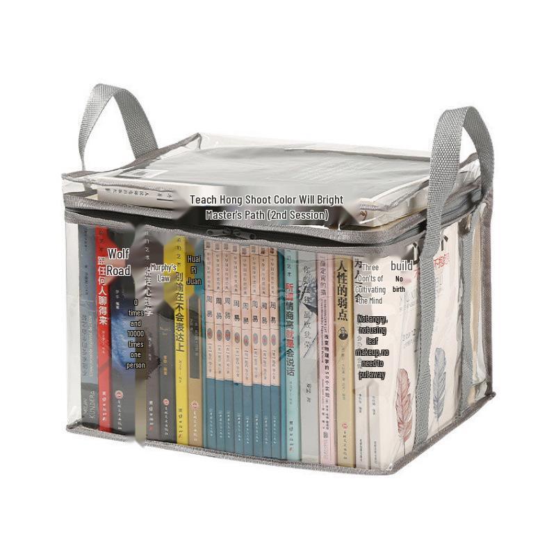 Dustproof Transparent Large Capacity Book Storage Box for Home & Classroom Use