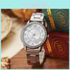 Women Fashion Quartz Watch With Alloy Steel Strap And Decorative Heart Design