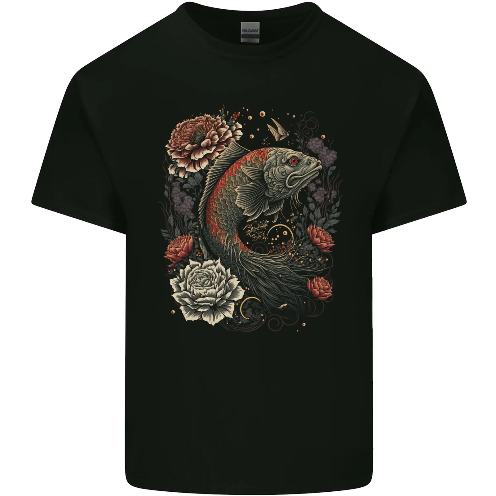 Fantasy Dragon Fish With Roses Kids T-Shirt Childrens S