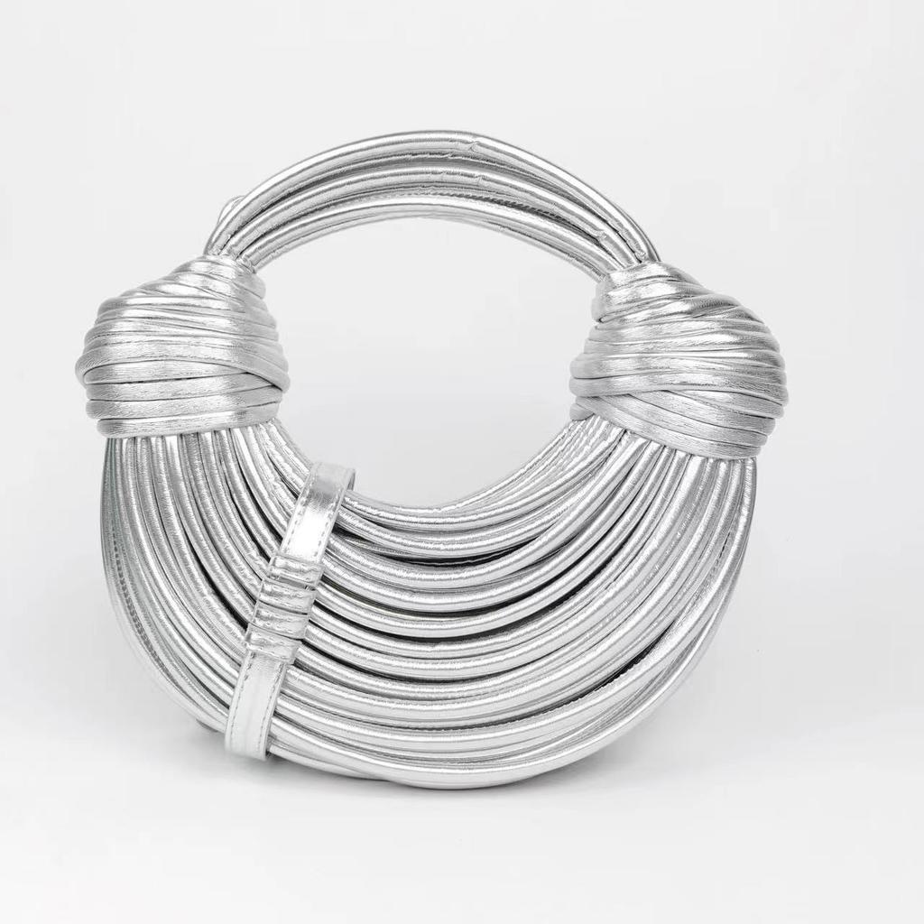 Personalized Woven Noodle Bag, Hand-woven Rope Knot Bag, Niche Knotted Bread and Dumplings, Cloud-shaped Hand-held Crossbody Bag