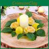 And Plastic Fabric Flower Candle Circle Wreath For Special Occasion Decor Table
