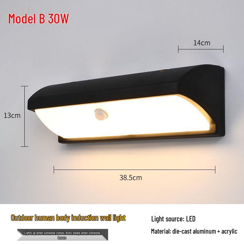 Waterproof LED Motion Sensor Outdoor Wall Light: Modern Minimalist Design for Courtyard, Balcony, and Entryway