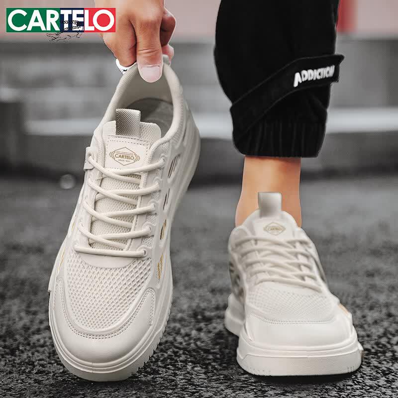 CARTELO Men's Summer Flyknit Mesh Casual Board Shoes