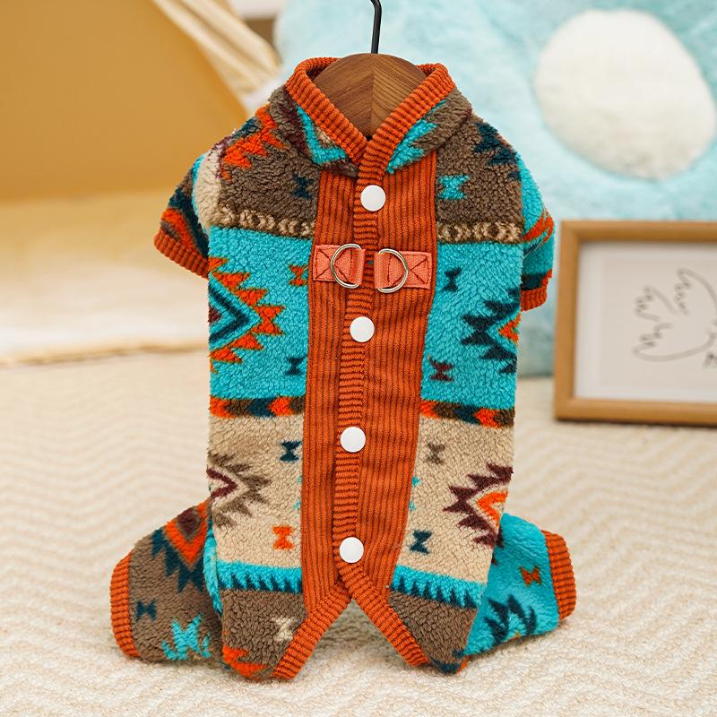 

Зимово-осіннє чотирилапе мішкувате пальто зі штучним хутром для домашніх собак і котів. Декоративні піжами в етнічному стилі для собак і кішок. XL помаранчевий