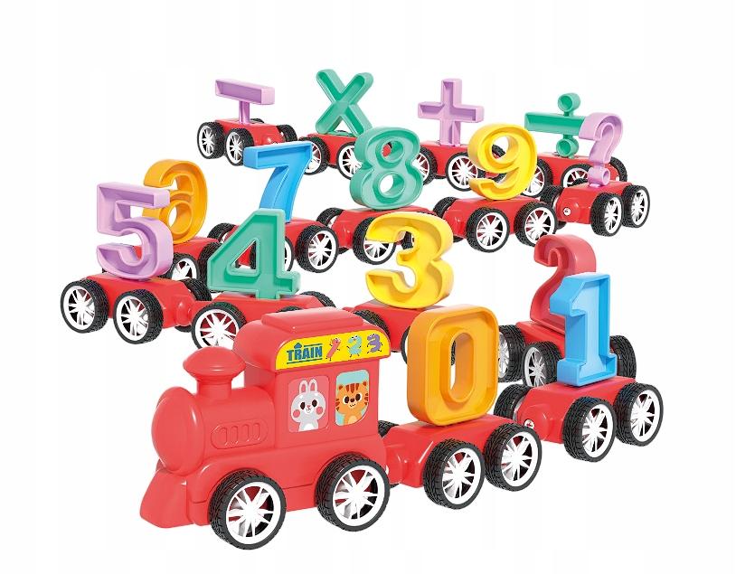 Red Educational Magnetic Train Learning Numbers Montessori Operations 31pcs