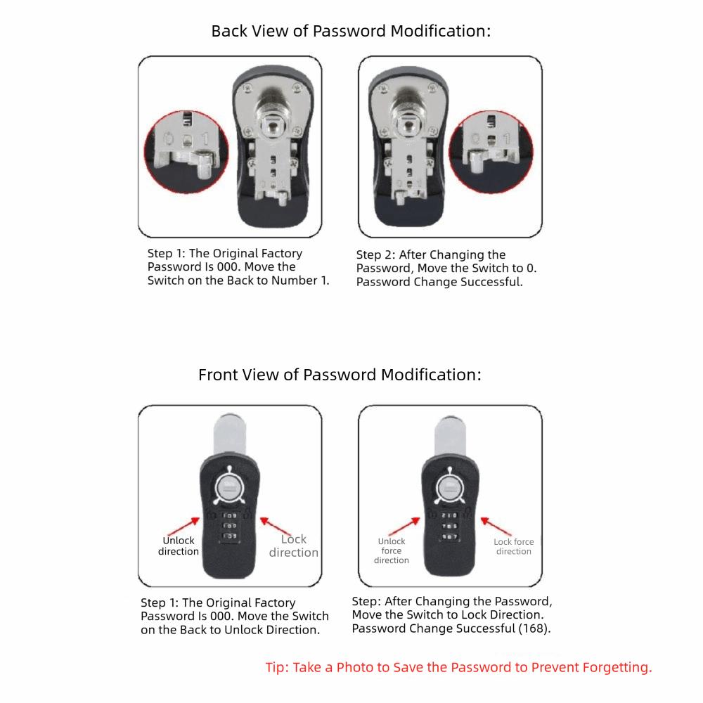 Zinc Alloy Combination Cabinet Lock 3 Digit Password Cabinet Lock Drawer Lock