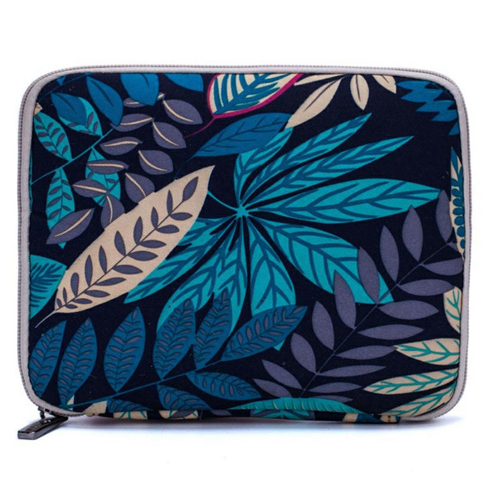 

20 x 16cm USB Flash Drive Storage Pouch 20-Grid U-Disk Zipper Bag Colorful Leaves/Black Bottom