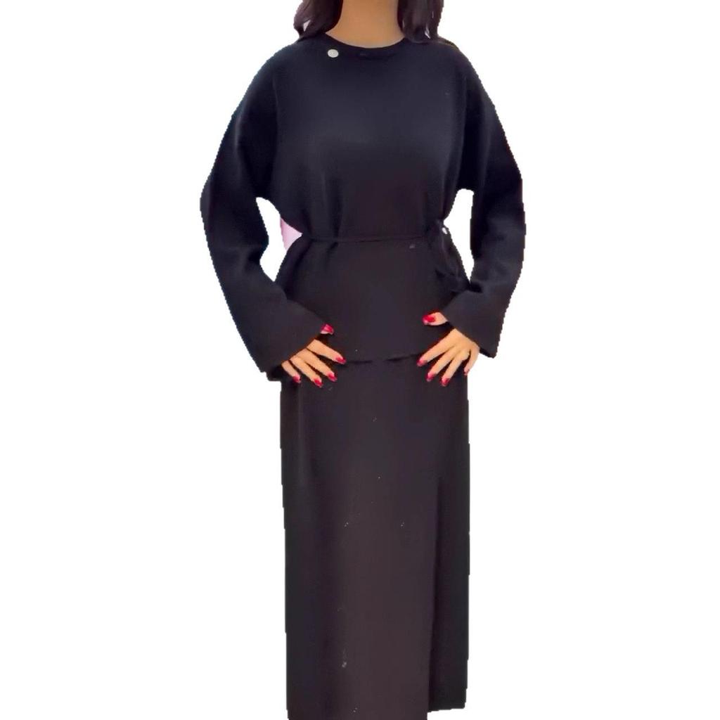Autumn/Winter 2025 Women's Casual Lace-up Sweater & Skirt Set