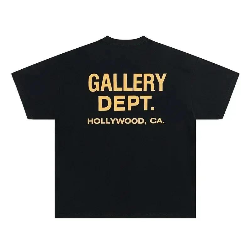 T-shirt Vintage High Street Galleria Stampata Camicia Moda Lettere Stampate T-shirt Casual Girocollo Estate Top di Marca
