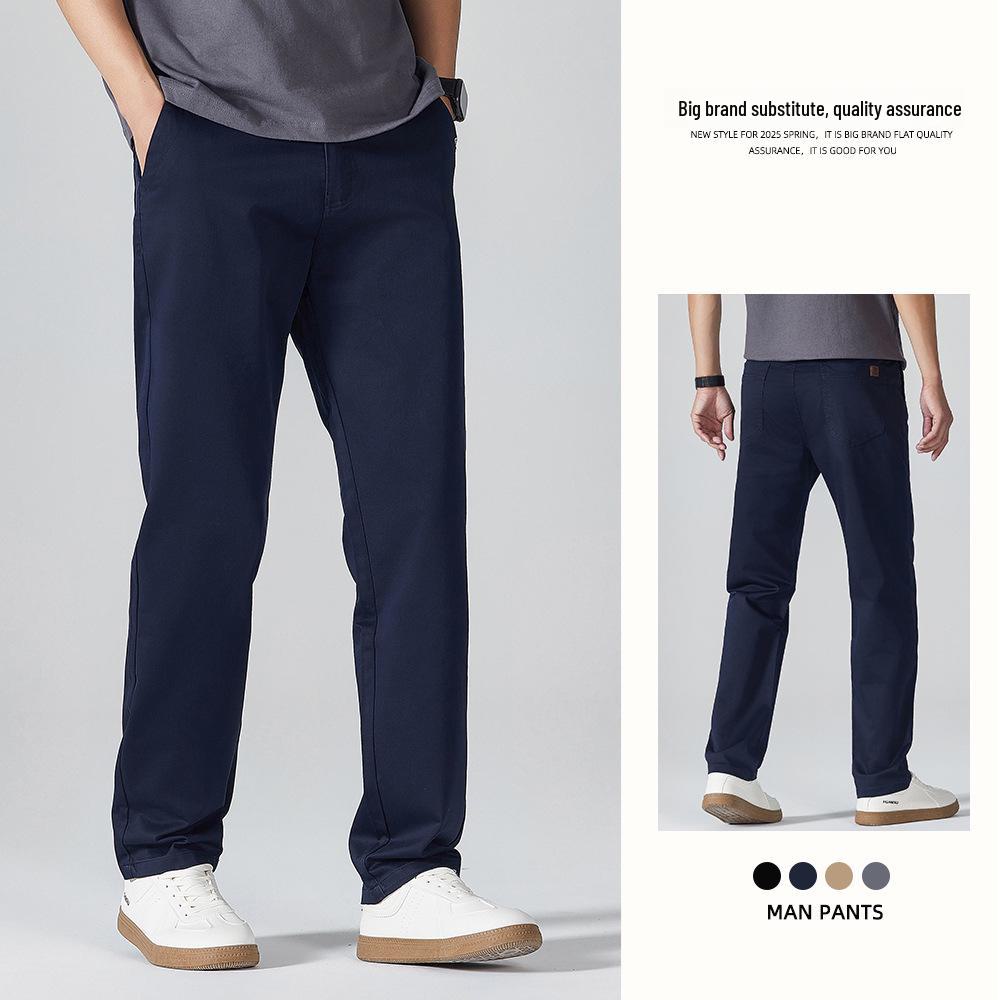 OLA Men's Anti-Wrinkle Casual Pants - Spring/Autumn, All-Match, Loose Straight-Tube, Wear-Resistant Fabric
