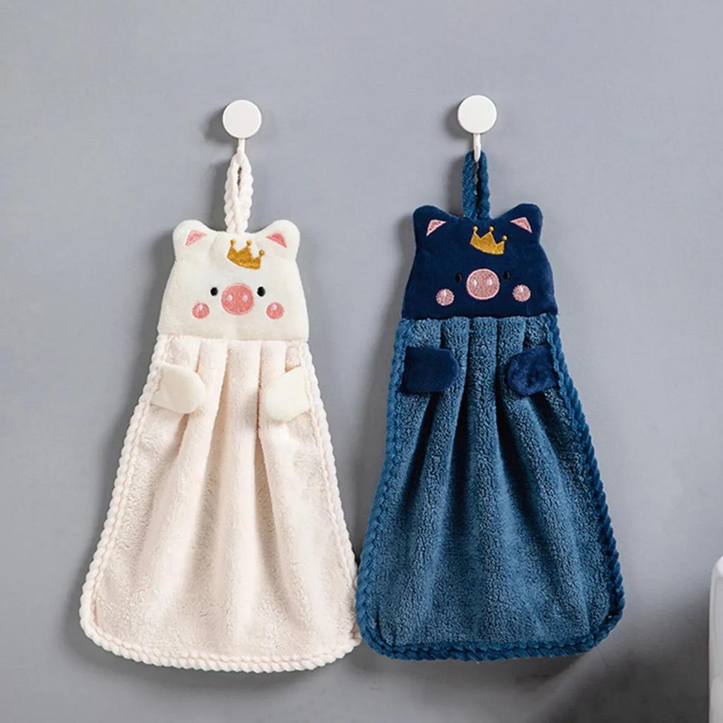 1/2/4ks Prasátko Ručník Domácí Roztomilý Absorpční Kuchyňská Líná Utěrka Dětská Houbička na Mytí Rukou a Nádobí Ručníky