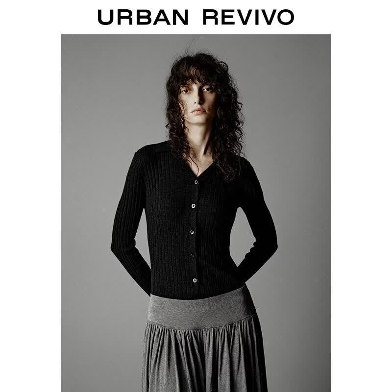 UR Women's Textured Button-Front Knit Cardigan
