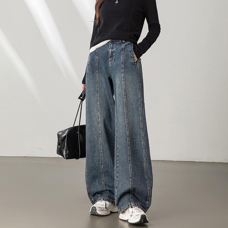 Autumn Scythe-Shaped Patchwork Jeans - Women s Trendy Loose Slimming Casual Pants 31