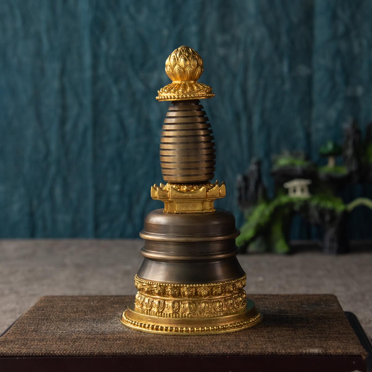 Copper brass Gadangta Lotus Tibet buddhism stupa dagoba Bodhi Pagoda buddha statue Tantra Faqi