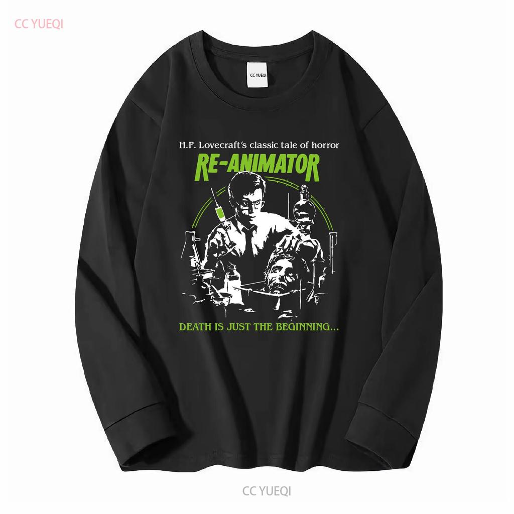INSPIRIERT VON HP LOVECRAFT REANIMATOR LOGO KULTFILM T-SHIRT lange oder kurze Ärmel vintage Gewaschene Designerkleidung Gedehnt