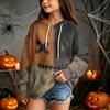Kids Casual Hooded Sweatshirt with Halloween Print Pullover for Daily Wear