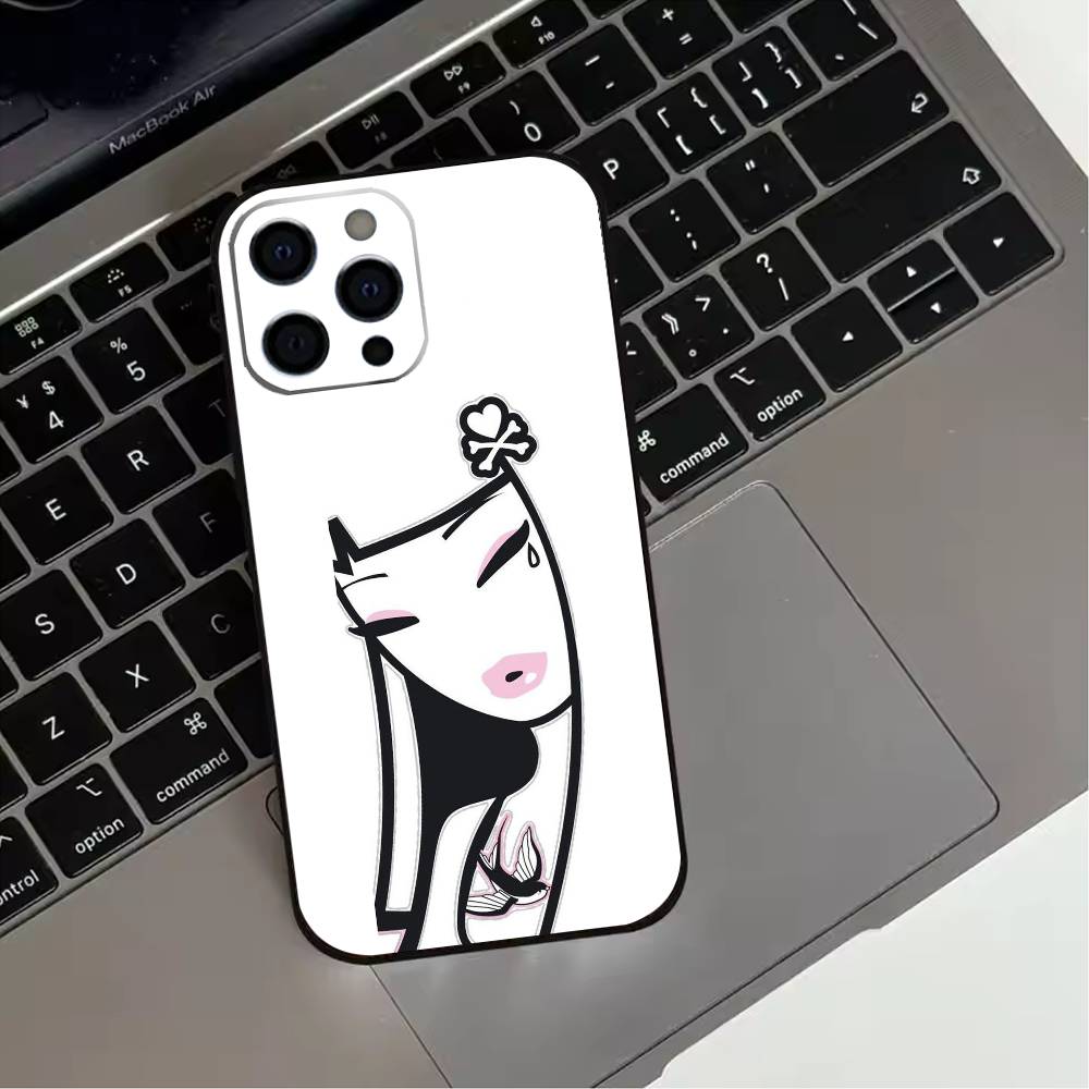 J-Japan T-okidokis Girl  Phone Case For iPhone 17,16,15,14,13,12,11 Plus,Pro Max,XS,Soft Silicone Black Cover