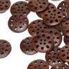 50Pcs Brown Wooden Sewing Buttons Snowflake Carved DIY Craft Buttons  For DIY Craft
